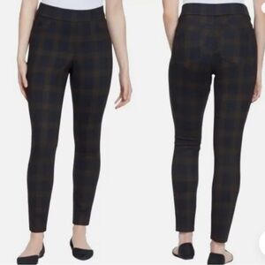Nine West Black and Brown Plaid Ponte Skinny Pant - XXL